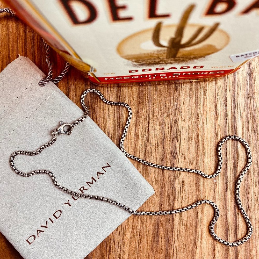 David Yurman Men's Silver Box Chain Necklace (thick 3.7mm)